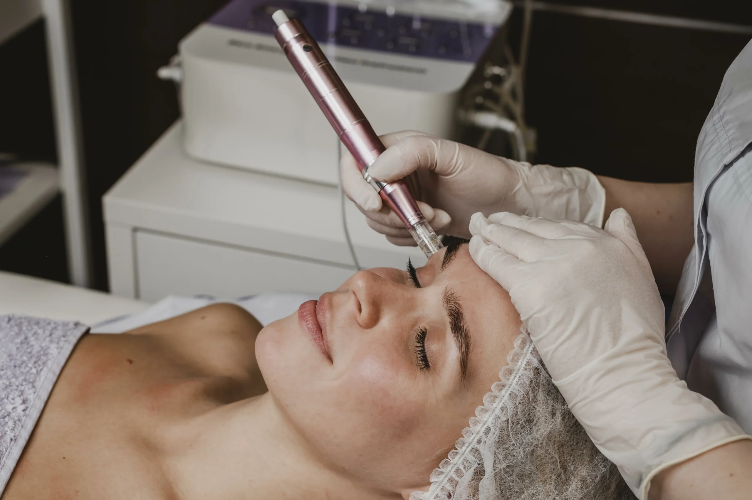 belle femme au spa ayant un traitement cosmetique scaled